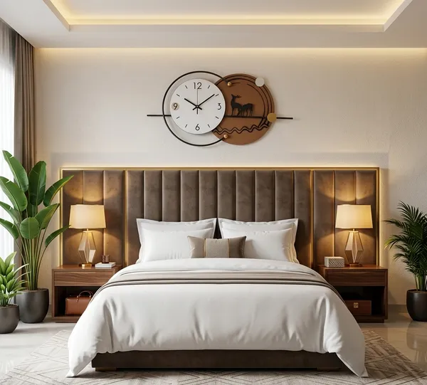 Brown_Metal_Premium_&_Elegant_Rustic_Brown_Deer_Wall_Clock