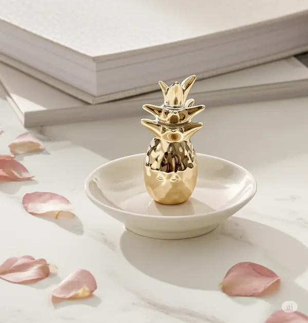Luxe_Gold_Pineapple_Ring_Holder_&_Ceramic_Trinket_Dish_Set_(PINAPPLE)