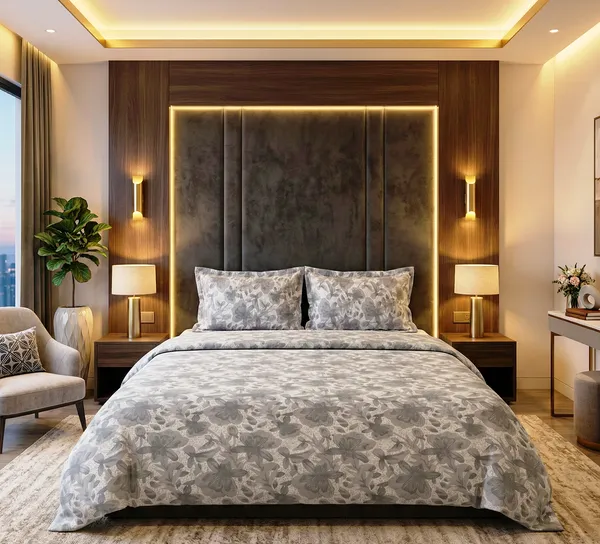 Premium_Grey_Floral_Soft_Cotton_Feel_Super_King_Size_Double_Bedsheet_Set_with_2_Pillow_Covers_For_Modern_Luxury_Bedroom_|_108*108_Inch_|_140_GSM