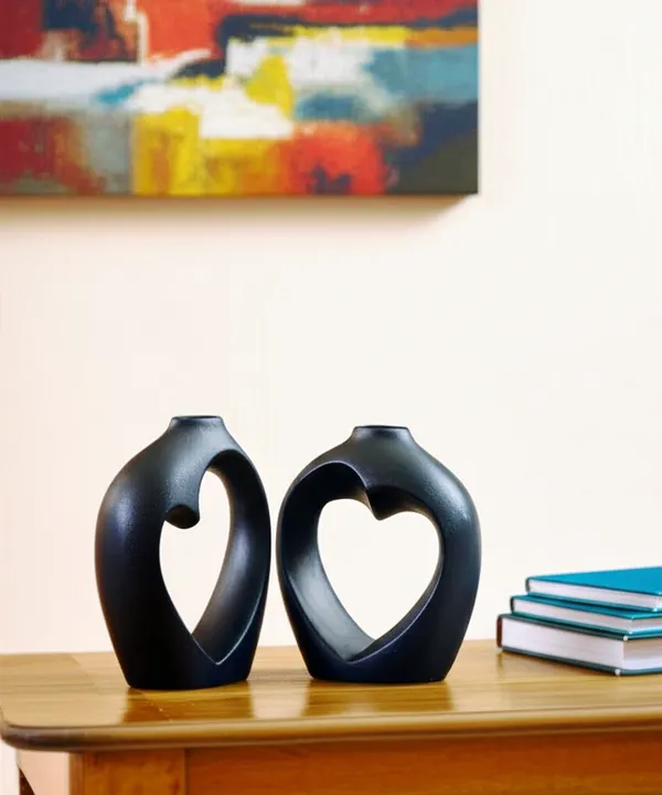 Black_Ceramic_Premium_&_Elegant_Heart_Cutout_Elegance_Ceramic_Vase_(Set_Of_2)