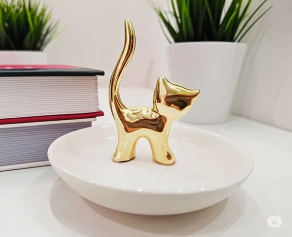 Chic_Gold_Cat_Ring_Holder_&_Ceramic_Trinket_Dish_Set_(CAT)