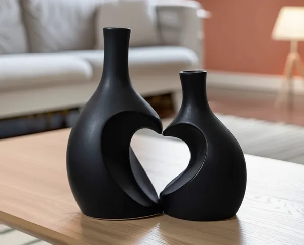 Black_Ceramic_Premium_&_Elegant_Heart_Charm_Ceramic_Vase_(Set_Of_2)