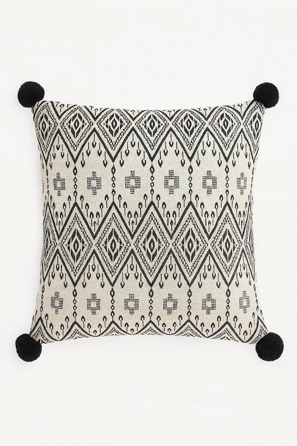Set_of_3_Diamond_Geometric_Cushion_Covers_with_Black_Pom-Poms_|_Neutral_Farmhouse_&_Bohemian_Decor