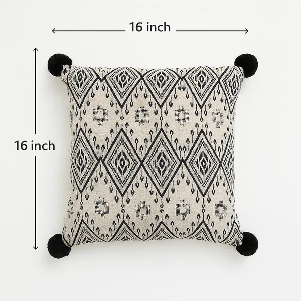 Set_of_3_Diamond_Geometric_Cushion_Covers_with_Black_Pom-Poms_|_Neutral_Farmhouse_&_Bohemian_Decor