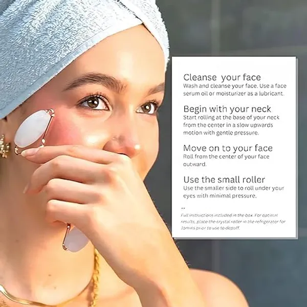 Grade_A+_Crystal_Clear_White_Rose_Quartz/Jade_Facial_Roller_Natural_A_Altitude_Of_Himalaya_Face_Neck_Facial_Anti-Aging,_Drainage_Massage,_Wrinkles.