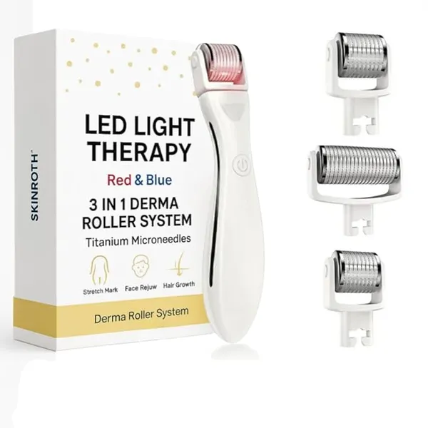 Titanium__Alloy_Microneedle_3_in_1_Led_Light_Therapy_derma_roller_0.25,_0.5,_01_replaceable_head_and_rechargeable_