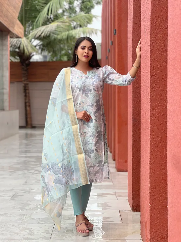 Olive_Poly_Silk_Premium_&_Elegant_Straight_Kurti_With_Dupatta_Set_For_Women