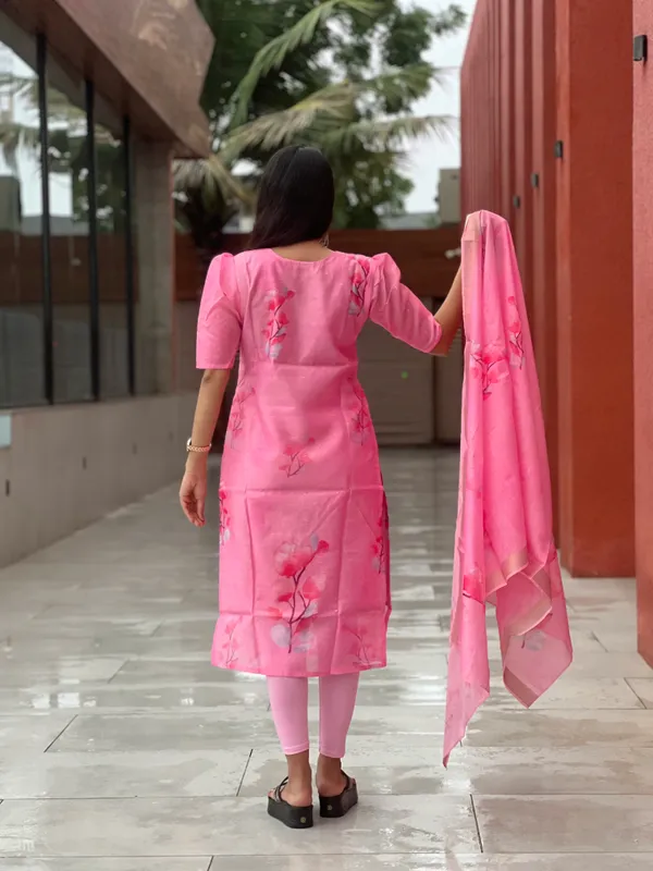 Pink_Chanderi_Cotton_Premium_&_Elegant_Straight_Kurti_With_Dupatta_Set_For_Women