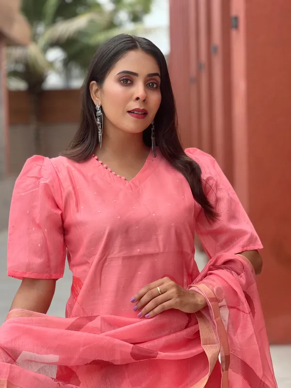 Pink_Chanderi_Cotton_Premium_&_Elegant_Straight_Kurti_With_Dupatta_Set_For_Women