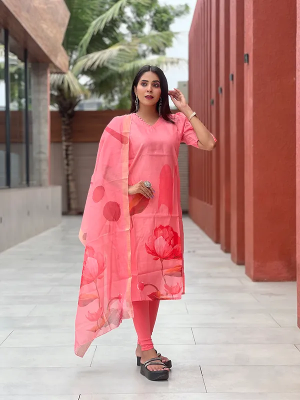 Pink_Chanderi_Cotton_Premium_&_Elegant_Straight_Kurti_With_Dupatta_Set_For_Women