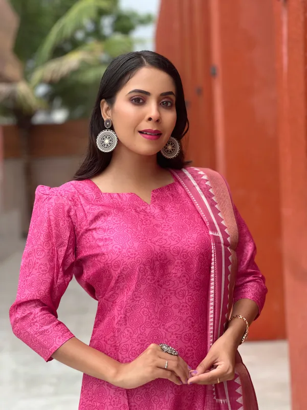 Pink_Poly_Silk_Premium_&_Elegant_Straight_Kurti_With_Dupatta_Set_For_Women