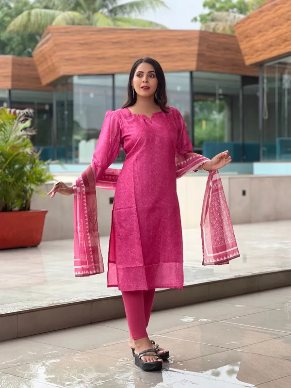 Pink_Poly_Silk_Premium_&_Elegant_Straight_Kurti_With_Dupatta_Set_For_Women