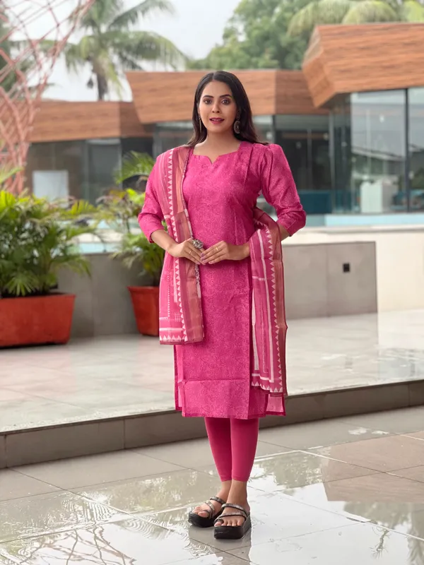 Pink_Poly_Silk_Premium_&_Elegant_Straight_Kurti_With_Dupatta_Set_For_Women