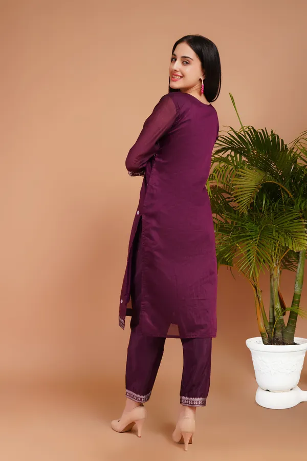 Wine_Stylish_Elegant_Design_Kurti_With_Pant_&_Dupatta_Set_For_Women