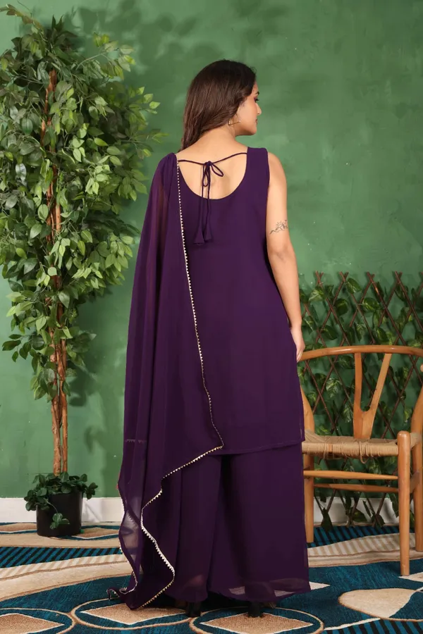Purple_Elegant_Georgette_Kurti_Set_With_Golden_Embroidery_&_Matching_Dupatta_For_Women
