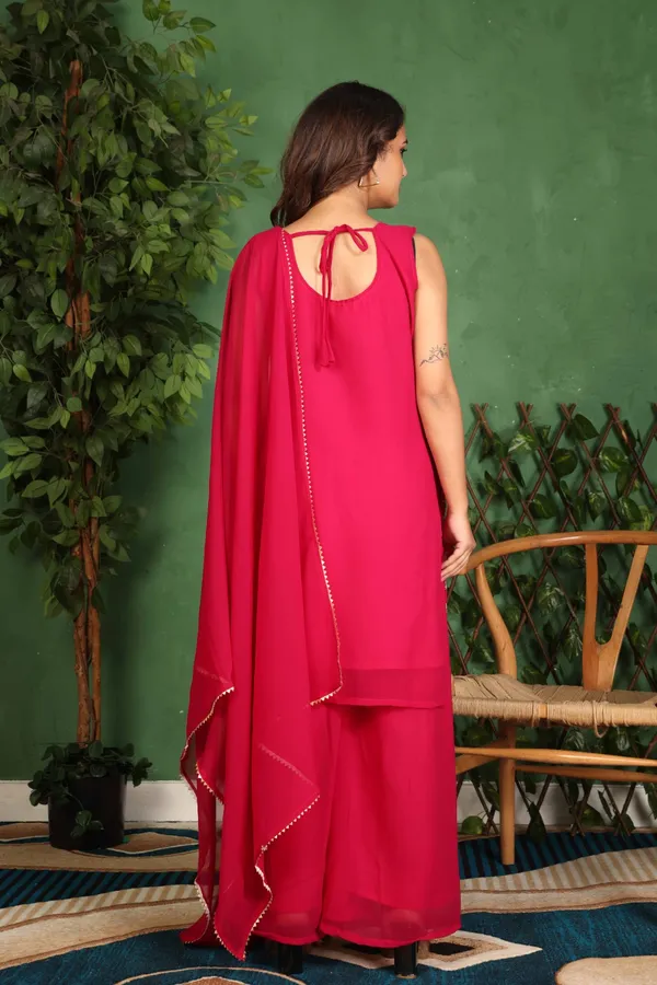 Rani_Elegant_Georgette_Kurti_Set_With_Golden_Embroidery_&_Matching_Dupatta
For_Women