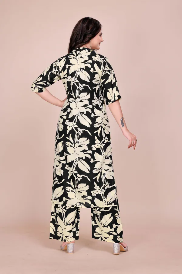 Black_Cotton_Premium_&_Elegant_Straight_Kurti_&_Pants_Set_For_Women