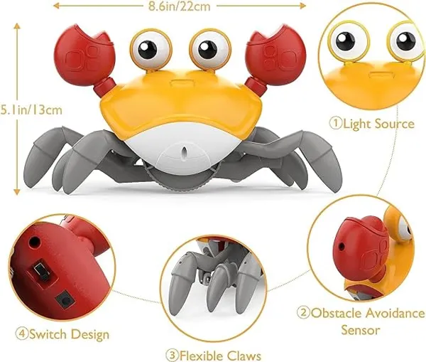 Crawling_Crab_Musical_Toy_with_LED_Lights_|_Rechargeable_Dancing_Toy_for_Kids_Age_3+_|_Interactive_Early_Learning_&_Entertainment_Toy_(Multicolor)