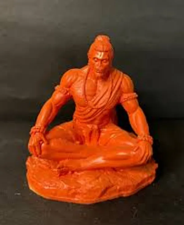 Red_Hanuman_Ji_Resin_Idol_In_Meditation_Pose