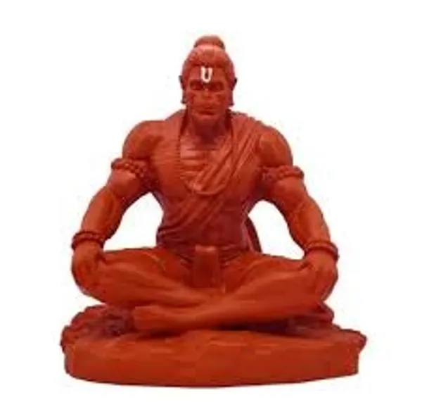 Red_Hanuman_Ji_Resin_Idol_In_Meditation_Pose