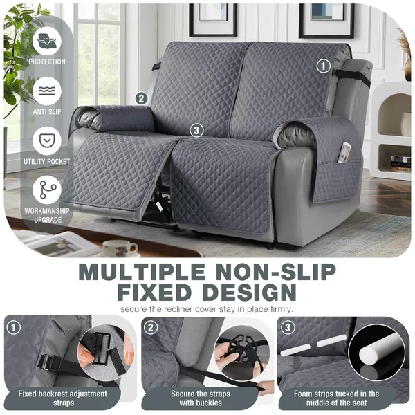 Dark_Grey_Premium_Holland_Fabric_Washable_Non-Slip_Recliner_Cover_With_Elastic_Straps