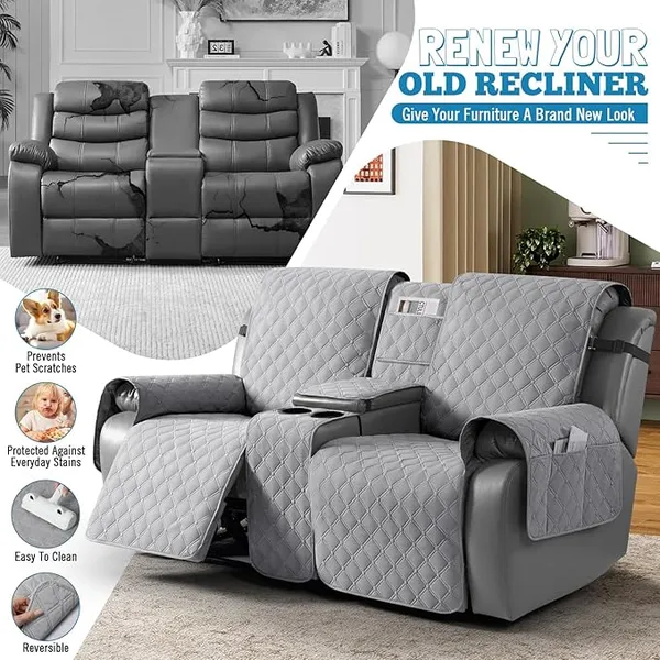 Light_Grey_Premium_Holland_Fabric_Non-Slip_2-Seater_Couch_Slipcover_With_Centre_Console_&_Elastic_Straps