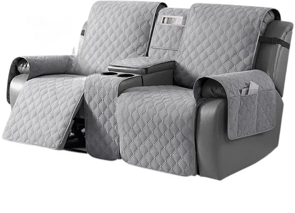 Light_Grey_Premium_Holland_Fabric_Non-Slip_2-Seater_Couch_Slipcover_With_Centre_Console_&_Elastic_Straps
