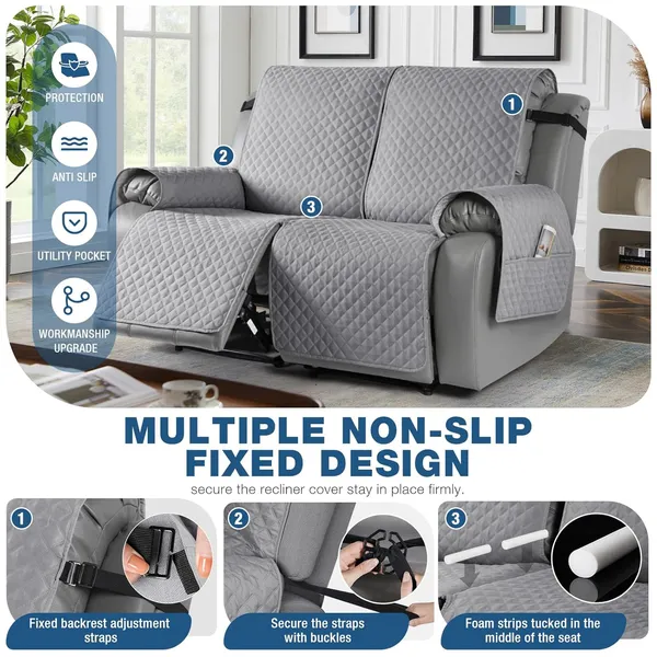 Light_Grey_Premium_Holland_Fabric_Washable_Non-Slip_Recliner_Cover_With_Elastic_Straps