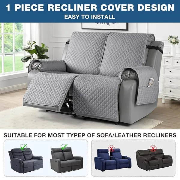 Light_Grey_Premium_Holland_Fabric_Washable_Non-Slip_Recliner_Cover_With_Elastic_Straps