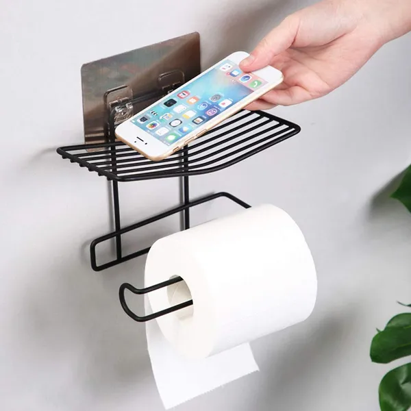 Multicolour_Paper_Towel_Holder_With_Magic_Adhesive_Pad_For_Mobile_Stand_Kitchen_Paper_Roll_Holder_Wall_Mount_Stainless_Steel_Self_Adhesive_Wall_Mount_Towel_Bar_For_Kitchen_Bathroom