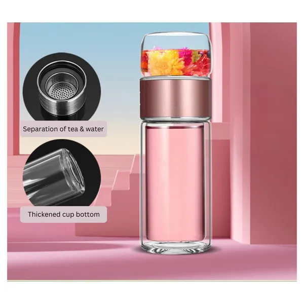 Rose_Gold_420ml_Glass_Water_Bottle_�_Leakproof_Double_Wall_Tea_Infuser_with_Stainless_Steel_Strainer_&_Neoprene_Sleeve_for_Loose_Leaf_Tea,_Coffee_&_Fruit_Water
