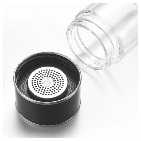 Green_420ml_Glass_Water_Bottle_�_Leakproof_Double_Wall_Tea_Infuser_with_Stainless_Steel_Strainer_&_Neoprene_Sleeve_for_Loose_Leaf_Tea,_Coffee_&_Fruit_Water