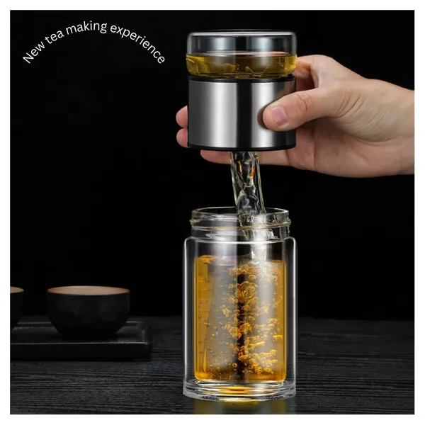 Green_420ml_Glass_Water_Bottle_�_Leakproof_Double_Wall_Tea_Infuser_with_Stainless_Steel_Strainer_&_Neoprene_Sleeve_for_Loose_Leaf_Tea,_Coffee_&_Fruit_Water