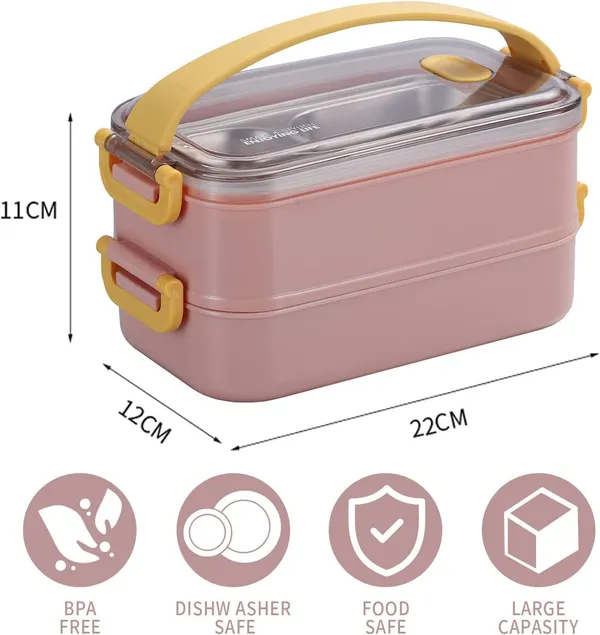 Pink_Lunch_Box_Bento_Box_For_Adults_Leakproof_Stackable_Lunch_Containers_With_Spoon_&_Fork_Dishwasher_&_Microwave_Safe_Stainless_Steel_Japanese_Lunch_Box_Food_Storage_16L