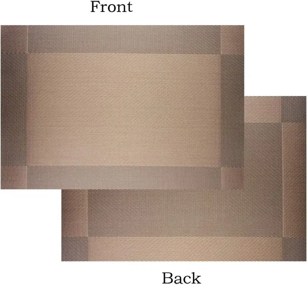 Brown_Dining_Table_Placemat_Set_Pvc_Material_NonSlip_Washable_And_Heat_Resistant_Tablemates_Size_45X30Cm_6_Placemat_With_Runner