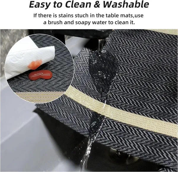 Black_Dining_Table_Placemat_Set_Pvc_Material_NonSlip_Washable_And_Heat_Resistant_Tablemats_Size_45X30Cm_8_Pcs_Placemat