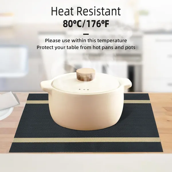 Black_Dining_Table_Placemat_Set_Pvc_Material_NonSlip_Washable_And_Heat_Resistant_Tablemats_Size_45X30Cm_8_Pcs_Placemat
