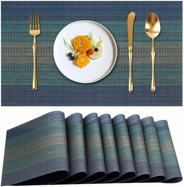 Blue_Dining_Table_Placemat_Set_Pvc_Material_NonSlip_Washable_And_Heat_Resistant_Tablemats_Size_45X30Cm_8_Pcs_Placemat