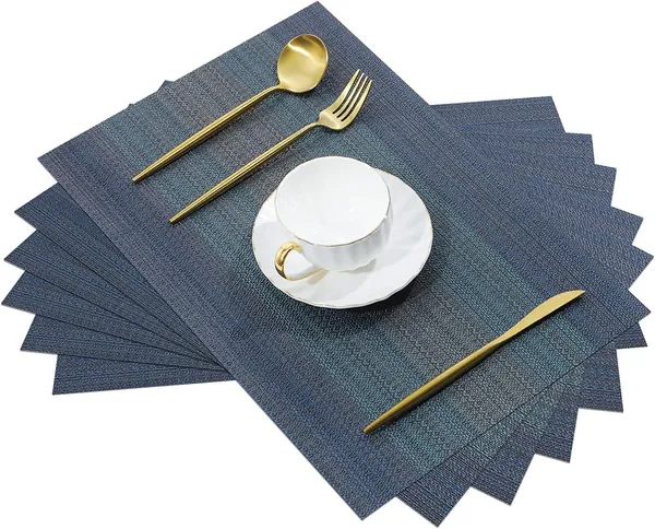 Blue_Dining_Table_Placemat_Set_Pvc_Material_NonSlip_Washable_And_Heat_Resistant_Tablemats_Size_45X30Cm_8_Pcs_Placemat
