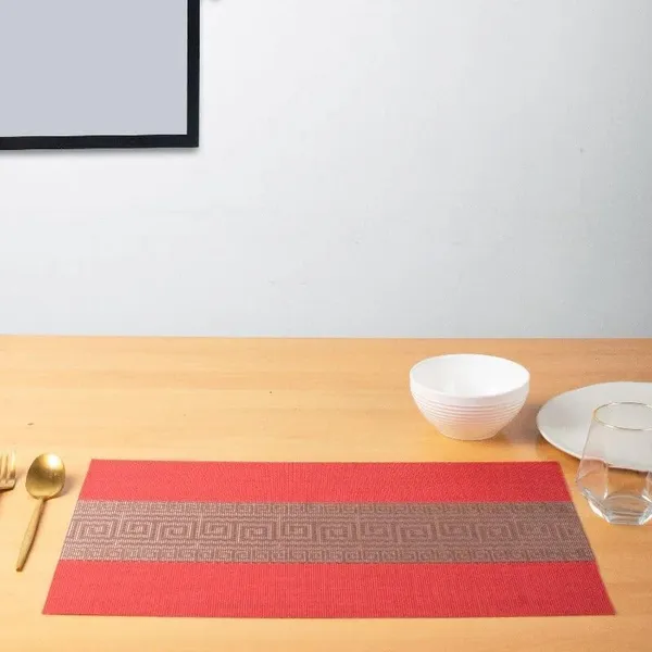 Red_Dining_Table_Placemat_Set_Pvc_Material_NonSlip_Washable_And_Heat_Resistant_Tablemates_Size_45X30Cm_8_Pcs_Placemat