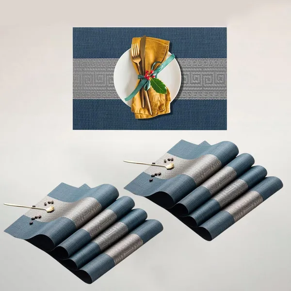 Blue_Dining_Table_Placemat_Set_Pvc_Material_NonSlip_Washable_And_Heat_Resistant_Tablemates_Size_45X30Cm_8_Pcs_Placemat