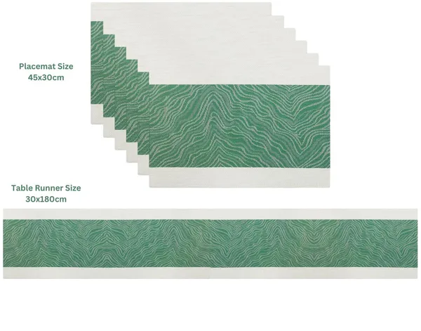 Green_Dining_Table_Placemat_Set_Pvc_Material_NonSlip_Washable_And_Heat_Resistant_Tablemats_Size_45X30Cm_6_Pcs_Placemat