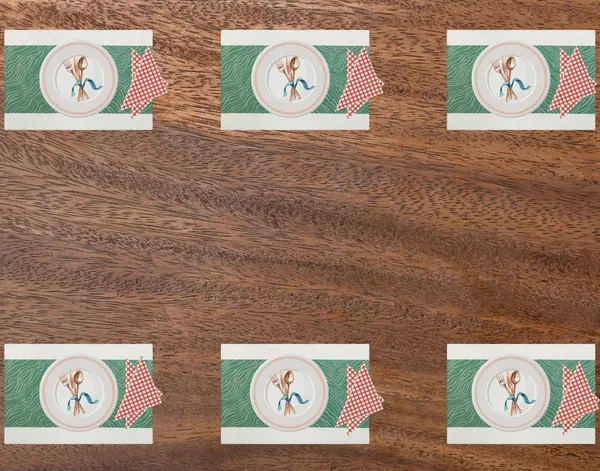 Green_Dining_Table_Placemat_Set_Pvc_Material_NonSlip_Washable_And_Heat_Resistant_Tablemats_Size_45X30Cm_6_Pcs_Placemat