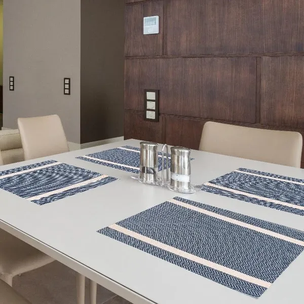 Blue_Dining_Table_Placemat_Set_Pvc_Material_NonSlip_Washable_And_Heat_Resistant_Tablemats_Size_45X30Cm_6_Pcs_Placemat