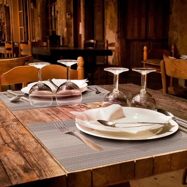 Brown_Dining_Table_Placemat_Set_Pvc_Material_NonSlip_Washable_And_Heat_Resistant_Tablemats_Size_45X30Cm_4_Pcs_Placemat