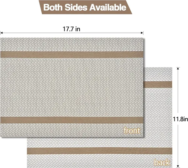 White_Dining_Table_Placemat_Set_Pvc_Material_NonSlip_Washable_And_Heat_Resistant_Tablemates_Size_45X30Cm_4_Pcs_Placemat