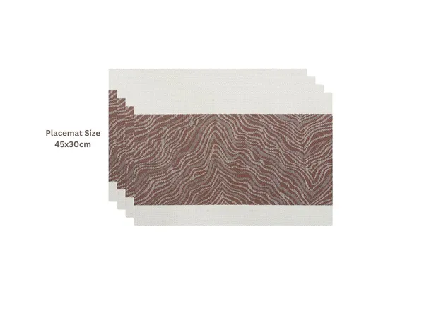Brown_Dining_Table_Placemat_Set_Pvc_Material_NonSlip_Washable_And_Heat_Resistant_Tablemates_Size_45X30Cm_4_Pcs_Placemat