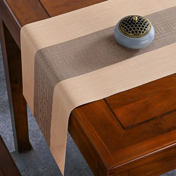 Beige_Dining_Table_Placemat_Set_Pvc_Material_NonSlip_Washable_And_Heat_Resistant_Tablemats_Size_45X30Cm_And_Table_Runner_180Cm_X_30Cm_6_Placemat_With_Runner