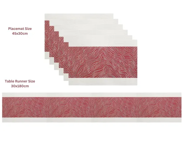 Red_Dining_Table_Placemat_Set_Pvc_Material_NonSlip_Washable_And_Heat_Resistant_Table_Runner_180Cm_X_30Cm