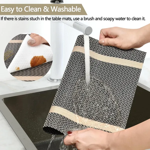 Brown_Dining_Table_Placemat_Set_Pvc_Material_NonSlip_Washable_And_Heat_Resistant_Tablemates_Size_45X30Cm_4_Pcs_Placemat